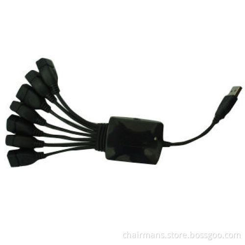 7-port USB Hub with Power Adapter, Supports Plug-and-play Function